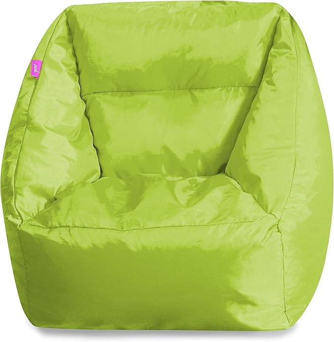 Posh Creations Coronado Bean Bag Boys and Girls Large Chair for Kids, for Gaming and Playrooms, Soft Nylon-Lime