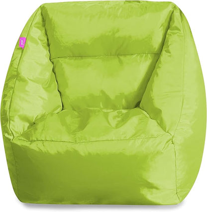 Posh Creations Coronado Bean Bag Boys and Girls Large Chair for Kids, for Gaming and Playrooms, Soft Nylon-Lime