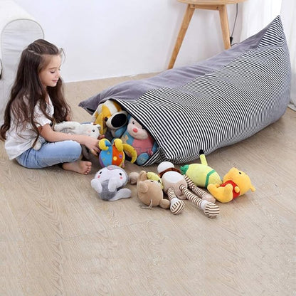 Stuffed Animal Storage Bean Bag Chair Cover | 53" Extra Large Beanbag Cover for Kids and Adults, Plush Toys Holder and Organizer for Boys and Girls | Premium Velvet - Soft & Comfortable
