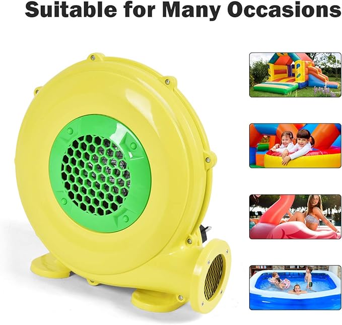 COSTWAY Bounce House Blower for Inflatable Bounce House Bouncy Castle,Yellow/Green