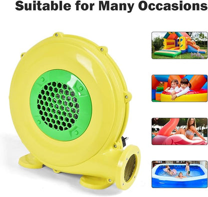 COSTWAY Bounce House Blower for Inflatable Bounce House Bouncy Castle,Yellow/Green