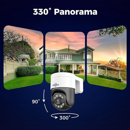 【12’’ Monitor + Human Tracking】 Hiseeu 4K PoE Security Camera System, 6Pcs 5MP PoE PTZ Security Cameras, All-in-One Monitor, 2-Way Audio, Remote Access, 8MP 16 Channel PoE NVR, Home CCTV Surveillance