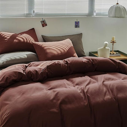 Brick Red Comforter Set Queen Clay Rust Red Color Bedding Set 3 PCs Solid Color Women Rust Red Blanket Set Solid Brick Red Comforter Set Queen Size Breathable Soft Bed Comforter Set
