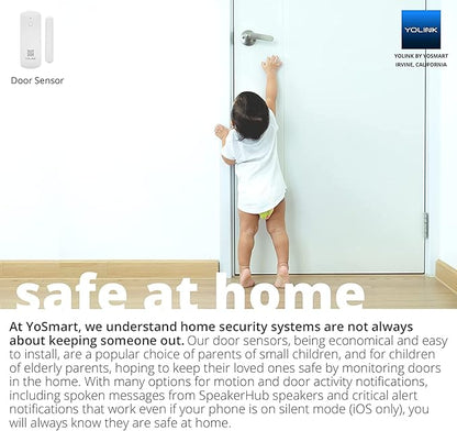 YoLink LoRa Smart Door Sensor Starter Kit: SpeakerHub Audio Hub & Door Sensor - Up to 1/4 Mile Range, Door Left-Open Reminders, up to 5 Year Batteries, Alexa, IFTTT, Home Assistant (2.4GHz WiFi Reqd)