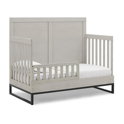Simmons Kids Foundry 6-in-1 Convertible Baby Crib, Rustic Mist with Matte Black