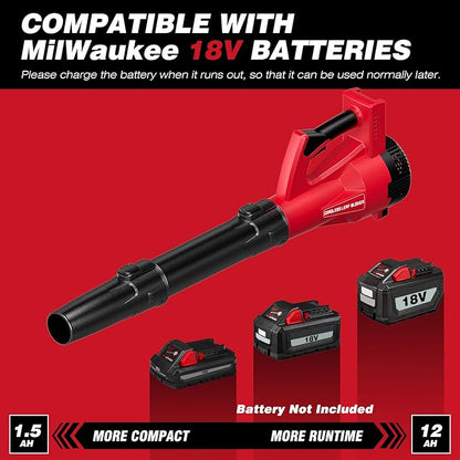 Leaf Blower Cordless for MilWaukee m18 Battery, 125-MPH 450-CFM Cordless Leaf Blower, Battery Powered Leaf Blowers for Town Care, Patio, Blowing Leaves and Snow (Battery Not Included, Only Tool)