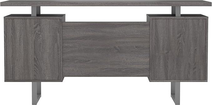 Coaster Furniture Lawtey Modern Rustic 2 Drawer Home Office Writing Desk Storage File Cabinet Silver Metal Frame Weathered Gray 800521