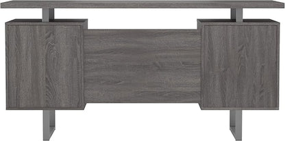 Coaster Furniture Lawtey Modern Rustic 2 Drawer Home Office Writing Desk Storage File Cabinet Silver Metal Frame Weathered Gray 800521