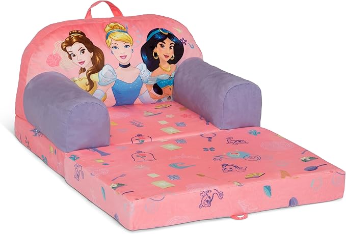 Delta Children Cozee Buddy Flip-Out Kids Chair, Disney Princess
