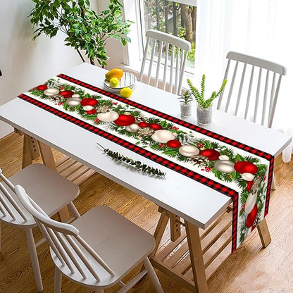Nepnuser Black and Red Buffalo Check Plaid Christmas Table Runner 90 Inches Long Seasonal Winter Xmas Party Decoration Holiday Home Kitchen Dining Room Decor