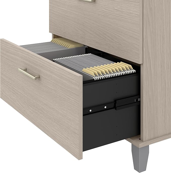 Bush Furniture Somerset 2 Drawer Lateral File Cabinet in Sand Oak
