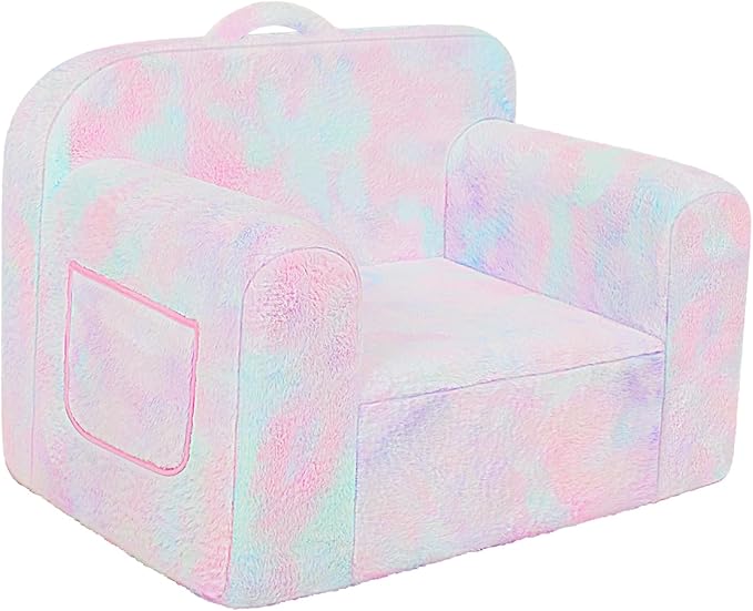 Toddler First Chair, Baby Chairs Comfy Toddler for Boys and Girls for Ages 18 Months and Up, Fits Any Decor (light-colored tie-dye)