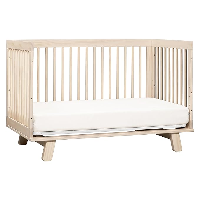 Babyletto Hudson 3-in-1 Convertible Crib with Toddler Bed Conversion Kit in Washed Natural, Greenguard Gold Certified