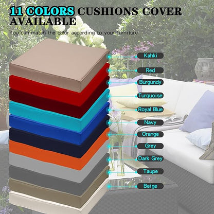 ClawsCover 9Pack Outdoor Seat and Back Cushions Replacement Covers Fit for 5 Pieces 4-Seater Wicker Rattan Patio Conversation Set Sectional Couch Furniture,Dark Gray-Include Covers Only (Large)
