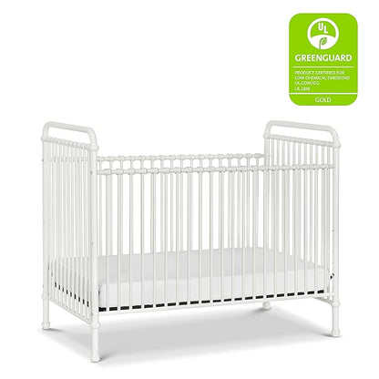 Namesake Abigail 3-in-1 Convertible Metal Crib in Washed White, Greenguard Gold Certified