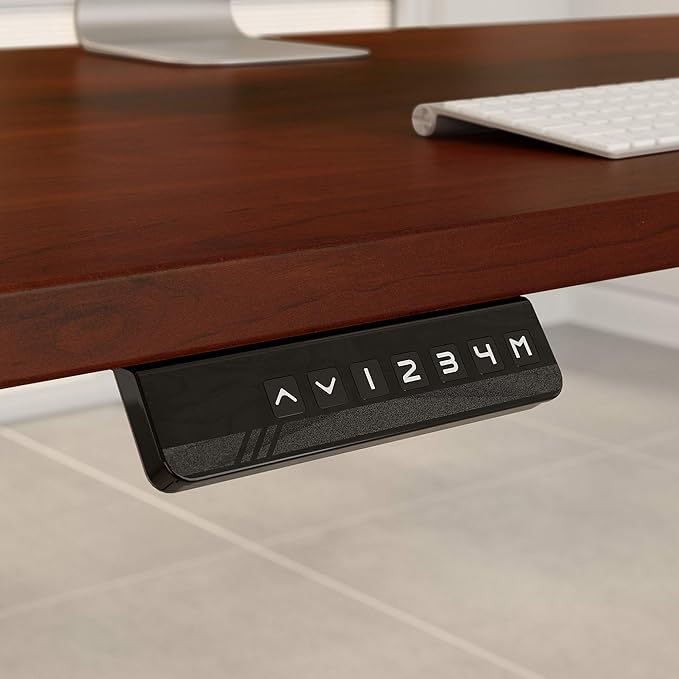 Bush Business Furniture Move 60 Electric Ergonomic Sit-Stand Computer Table for Home and Professional Office, 48W x 24D, Hansen Cherry