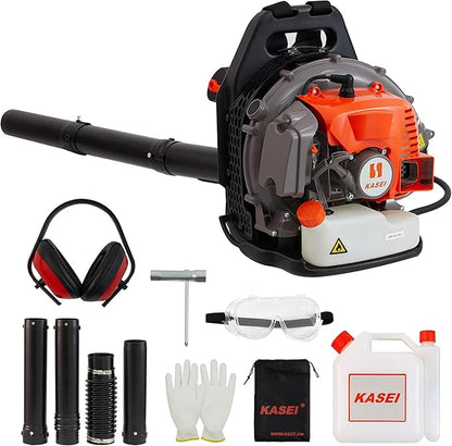 Leaf Blower by KASEI, 43CC 2-Stroke Backpack Gas Powered Leaf Blower, 200MPH Wind Speed & 530CFM Air Volume, EPA Certified Blowers for Lawn Care