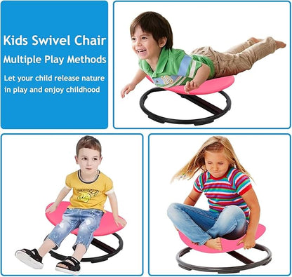 Kids Sit and Spin Sensory Chair,Kids Sensory Spin Chair Seat,Kids Carousel Spin Sensory Chair,Metal Base Non-Slip Pads,Training Body Coordination,Kids Indoor Outdoor Play Equipment