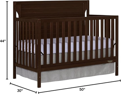 Cape Cod 5-in-1 Convertible Crib in Espresso, Greenguard Gold Certified, 55x30x44.5 Inch (Pack of 1)