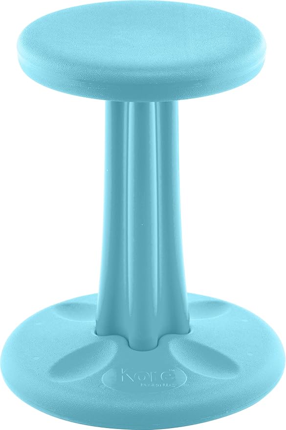 Kore Kids Junior Wobble Chair - Flexible Seating Stool for Classroom, Elementary School, ADD/ADHD - Made in The USA - Junior- Age 8-9, Grade 3-4, Pale Blue (16in)