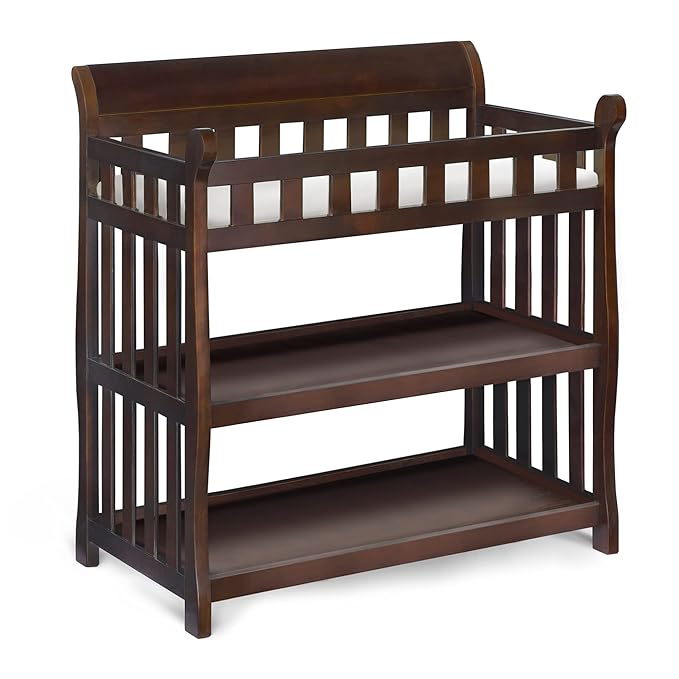 Delta Children Bentley 4-in-1 Convertible Crib and Eclipse Changing Table Bundle, Black Cherry