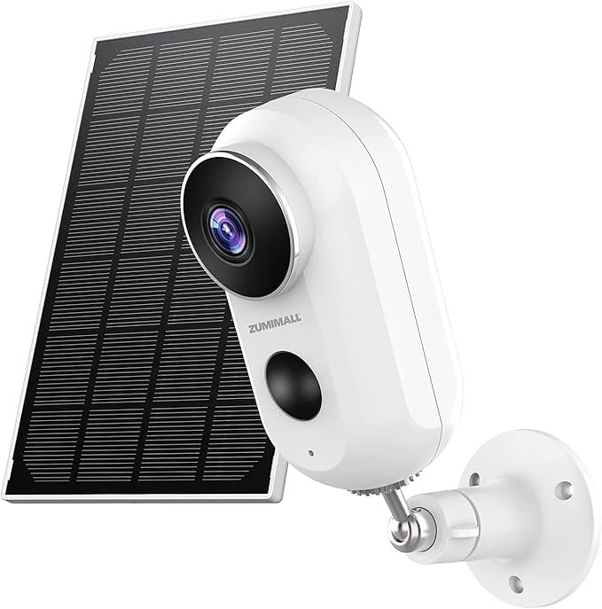 ZUMIMALL Solar Security Cameras Wireless Outdoor, 2K Outdoor Camera Wireless Solar Powered, 2.4G WiFi Battery Camera, 3MP Color Night Vision, Magnetic Mount,Siren,PIR/AI Analyse, IP66, Cloud, Alexa