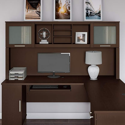 Bush Furniture Somerset Desk Hutch, 71" W, Mocha Cherry