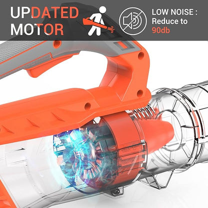 MAXLANDER Leaf Blower Cordless - 20V Electric Cordless Leaf Blower with 2 Batteries and Charger, 2.0Ah Battery Powered Leaf Blowers with 2 Speed Mode for Lawn Care, Blowing Leaves
