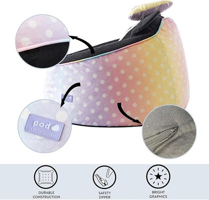 Idea Nuova Disney Minnie Mouse Hillside by pod Plush Kids Bean Bag Chair, 24" Hx24 Hx17 H, Large