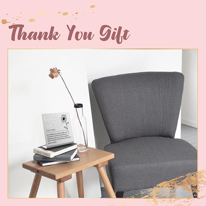Human Sunshine Definition Desk Signs Funny Appreciation Gifts for Women Thank You Gift for Friends Teacher Coworker Doctor Nurse Gift for Mom Aunt Sister Sunshine Party Decorations (silver) XLK12