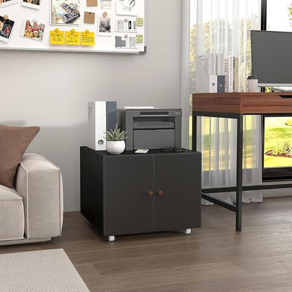 Printer Stands with Storage, Lateral Filing Cabinet for Home Office, Desk Organizers for Home Workspace, Lockable Wheels for Home Office, Scanner, Fax, Computer
