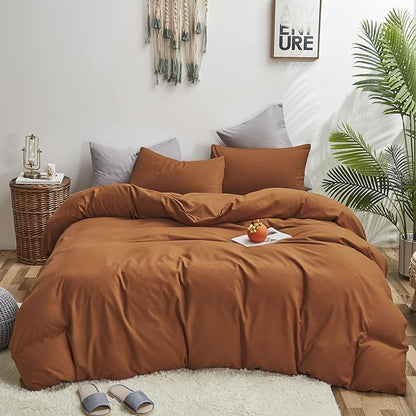 Comforter Set, Pumpkin Color, Bedding Set for Women Girls, Full 3 PCS, Breathable Soft Bedroom Collection