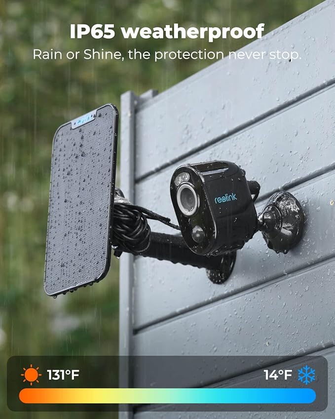 REOLINK 5MP Solar Security Cameras Outdoor Wireless, Spotlight Color Night Vision, 2.4G/5Ghz WiFi Home Surveillance, Solar/Battery Powered, Human/Car Detection, Local Recording, Argus 3 Pro Kit Black