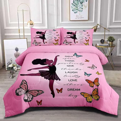 Black Girl Comforter Full Sets,Black Girl Magic Bedding Set,African American Girl Comforter Set for Kids Teens,Cute Afro Melanin Princess Toddler Bed Set