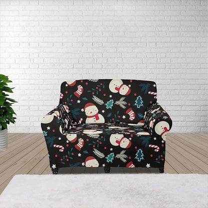 FKELYI Christmas Decor Sofa Couch Cover Cute Snowman Furniture Protector Easy Going Stretch Sofa Slipcover for Indoor Washable Sofa Slipcovers S