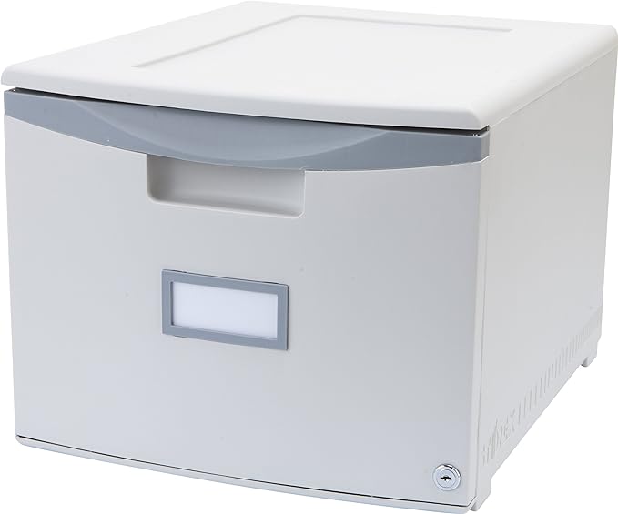 Storex 61261B01C File Cabinet, 1-Pack, Grey/Dark Grey
