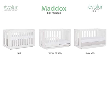 Dream On Me Evolur Maddox Modern Crib, Weathered White