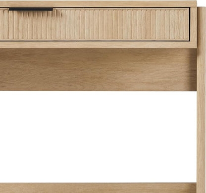 Walker Edison Office Writing and Computer Desk Spacious Desktop, Complementary in Living Spaces, 38 Inch, Reeded Coastal Oak
