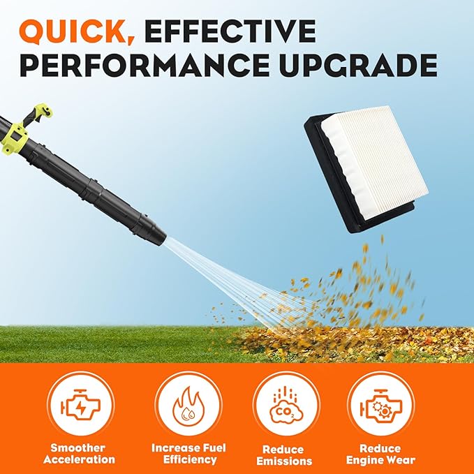 Hipa BP42 Air Filter Compatible with Ryobi RY08420 RY08420A Replace # 900777005, 30805407, 308054093 with Fuel Lines, Primer Bulb, Fuel Filter, Spark Plug Backpack Blower Repower Kit