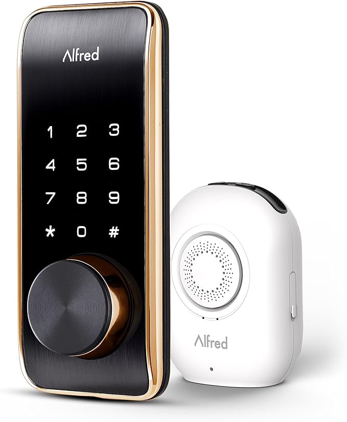 Alfred Touchscreen Keypad Pin + Key Entry Smart Door Lock Combo with Wi-Fi Connect Bridge & Key (DB2W-B-GL)
