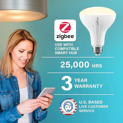 Sengled Smart Bulb, Zigbee Hub Required, Smart Light Bulb Works with Alexa, Google Home, SmartThings, Homekit and Siri, BR30 Dimmable Flood Light Bulb for Cans, Soft White 2700K, 650 LM, 9W, 1 Pack