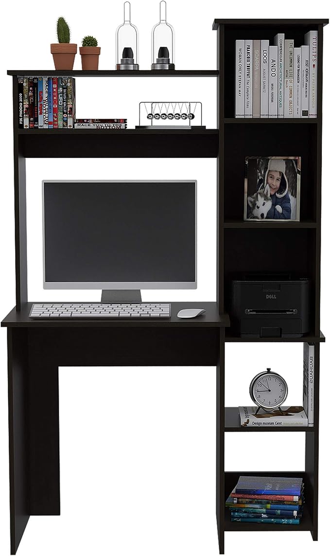 NicBex Laik-DW-00075-DX Desks, 38.7" W x 17.8" D x 63.9" H, Black
