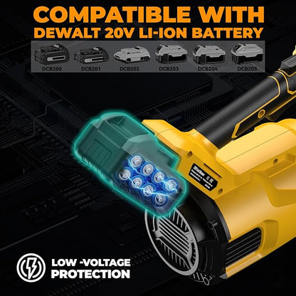 Cordless Leaf Blower for Dewalt 20V Max Battery, 480 CFM Electric Blower with Brushless Motor, Adjustable 3 Speeds up to 22000RPM, Handheld Leaf Blower for Lawn Care,Yard and Snow Blowing(No Battery)