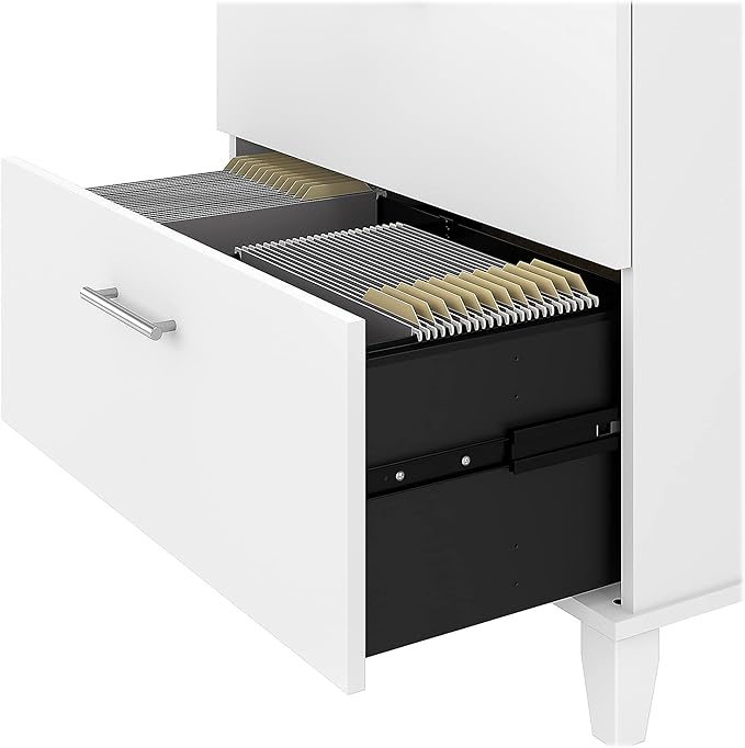 Bush WC81980 Somerset 2-Drawer Lateral File Cabinet, Letter/Legal, White, 30-Inch