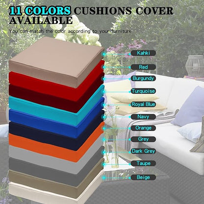 ClawsCover 14Pack Outdoor Patio Seat and Back Cushions Replacement Covers Fit for 7Pieces 6-Seater Wicker Rattan Sectional Couch Chair Furniture Set,Navy-Include Cover Only (Large)