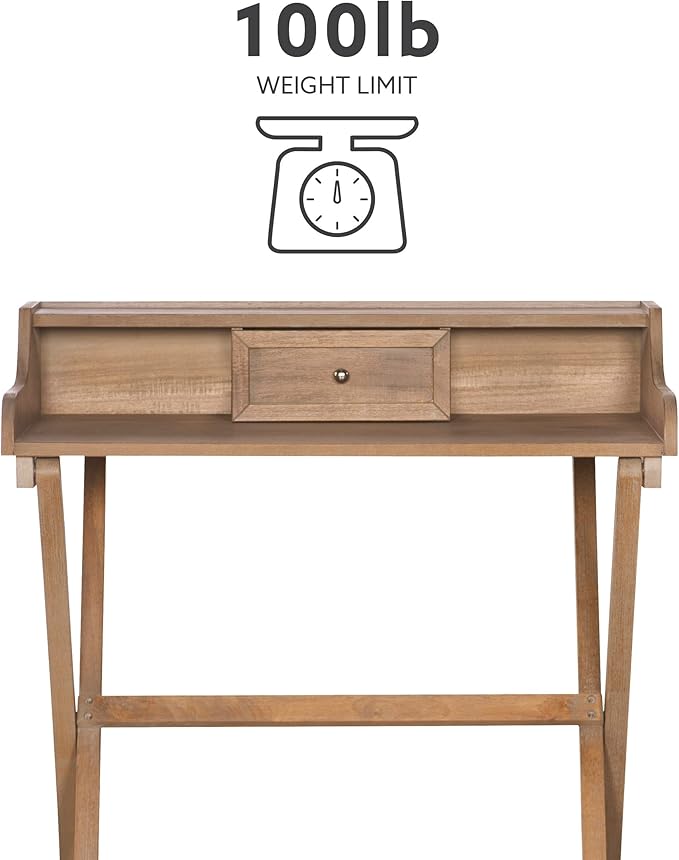 Linon Home Décor Griffin Gray Wash Folding Desk, Grey