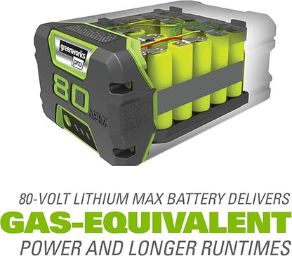 Greenworks 80V (150 MPH / 500 CFM / 75+ Compatible Tools) Cordless Axial Leaf Blower, 2.0Ah Battery and Charger Included