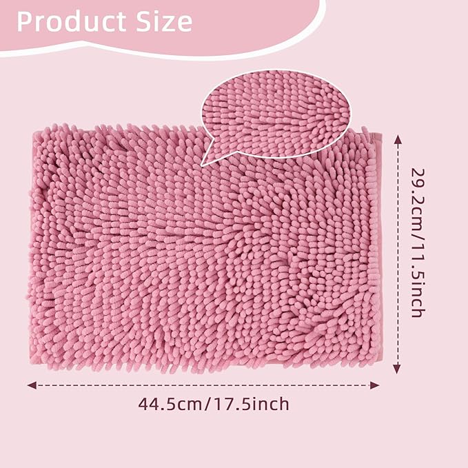 Locker Rug school girl rugs Carpet Chenille 100% Microfiber Locker Carpet with Non Skid Backing Locker Decorations (Pink, 11.5X17.5)