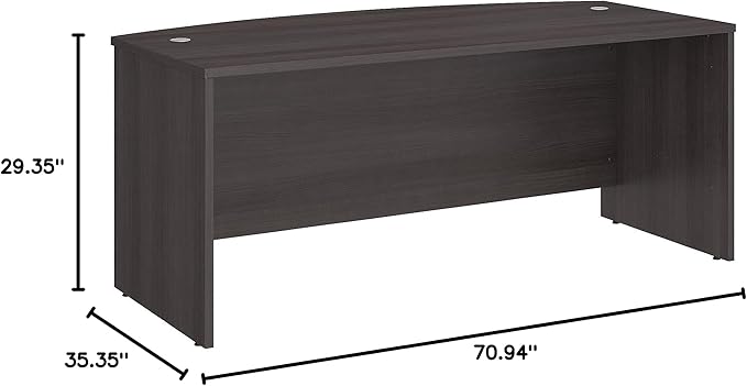 Bush Business Furniture Studio C Bow Front Desk, Computer Table for Home or Professional Office, 72W x 36D, Storm Gray