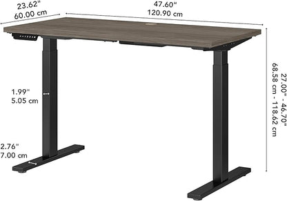 Bush Business Furniture Move 60 Electric Ergonomic Sit-Stand Computer Table for Home and Professional Office, 48W x 24D, Modern Hickory